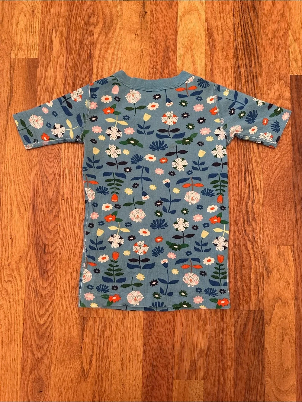Hanna Andersson Size 110 5 Blue Scandi Floral Short Sleeve Pajama Set Cotton
